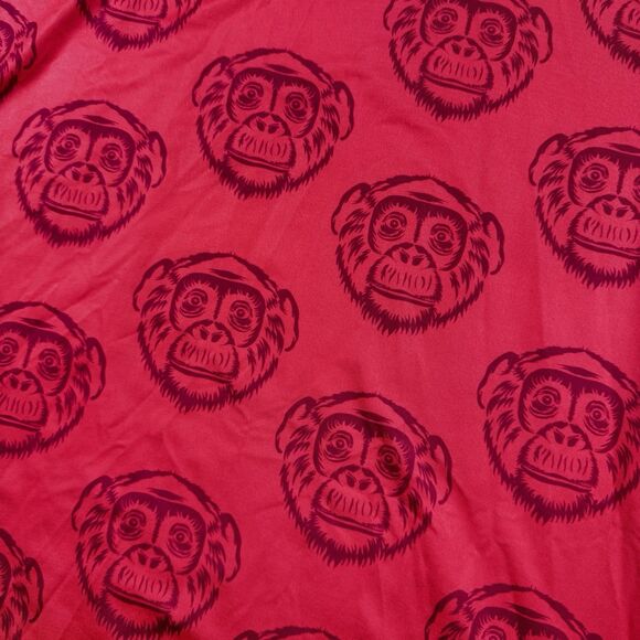 Obnoxious Golf Polo Shirt Men's L All Over Print Monkey Apes Performance Stretch - Picture 8 of 9